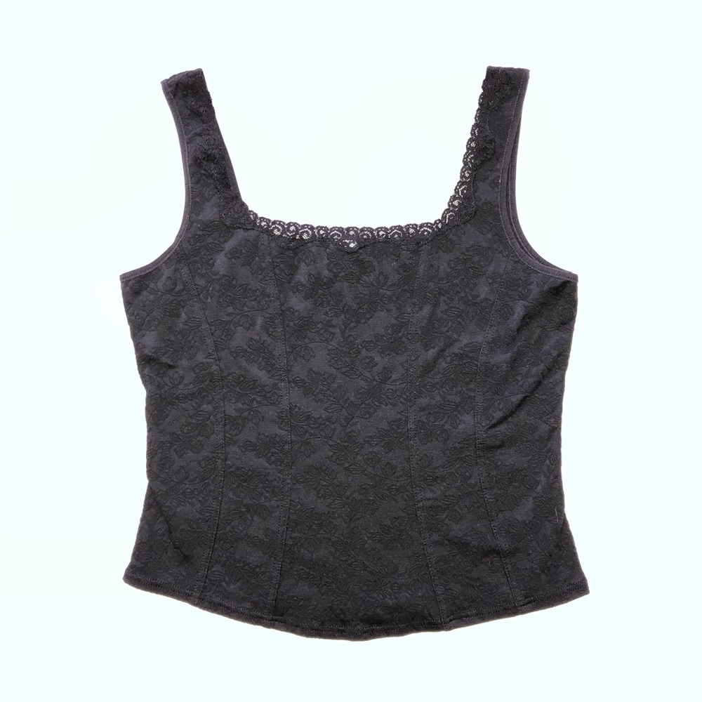 Arianne Lace Tank Top Black Medium